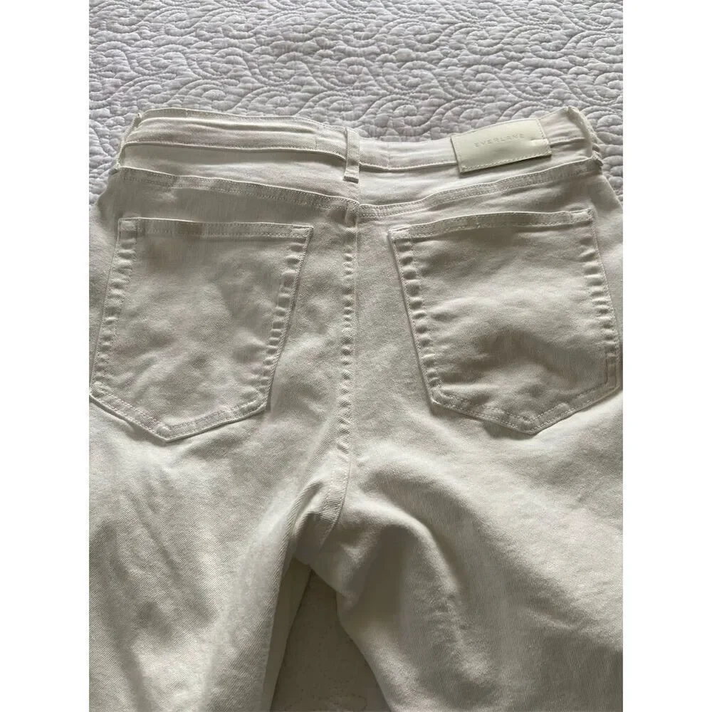 Everlane High Rise Skinny Jeans White Stretch Denim Size 10 - Picture 8 of 11